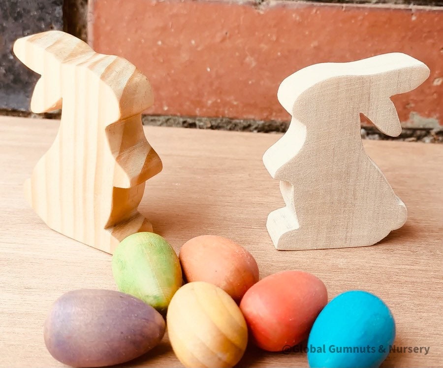 Australian wooden bunny rabbit, perfect for Easter-themed decor, play, or as a charming gift.