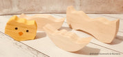 Wooden coffin, perfect for Halloween décor featuring sugar skull or skeleton themes.
