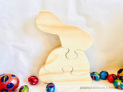 Wooden Bunny Rabbit Puzzle: Handmade rabbit puzzle for Easter-themed decor or play.