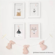 Rabbit garland, a charming nursery or baby shower decor with felt rabbits and bunting.