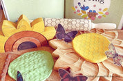 Honeycomb & Bees Rolling Pin: Wooden rolling pin with honeybee pattern for baking and crafting.
