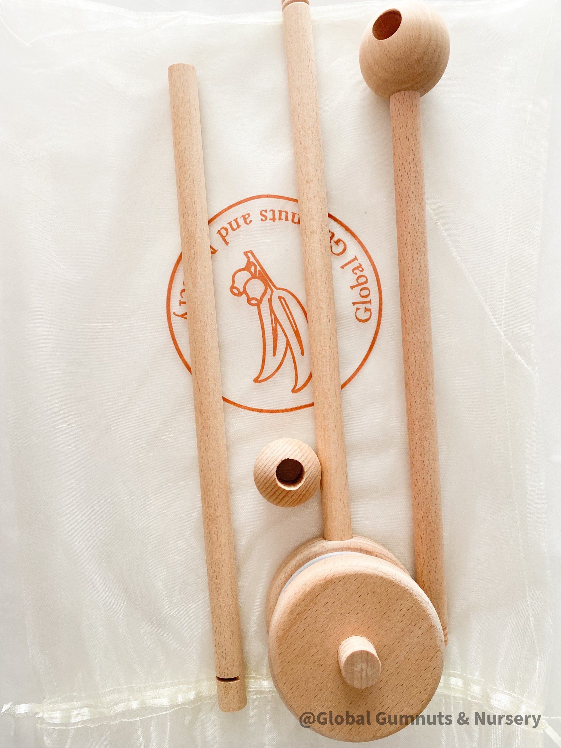 Mobile Arms Nursery Attachment: Wooden mobile hanger arms for cribs or nursery displays, designed to hang decorative items securely.