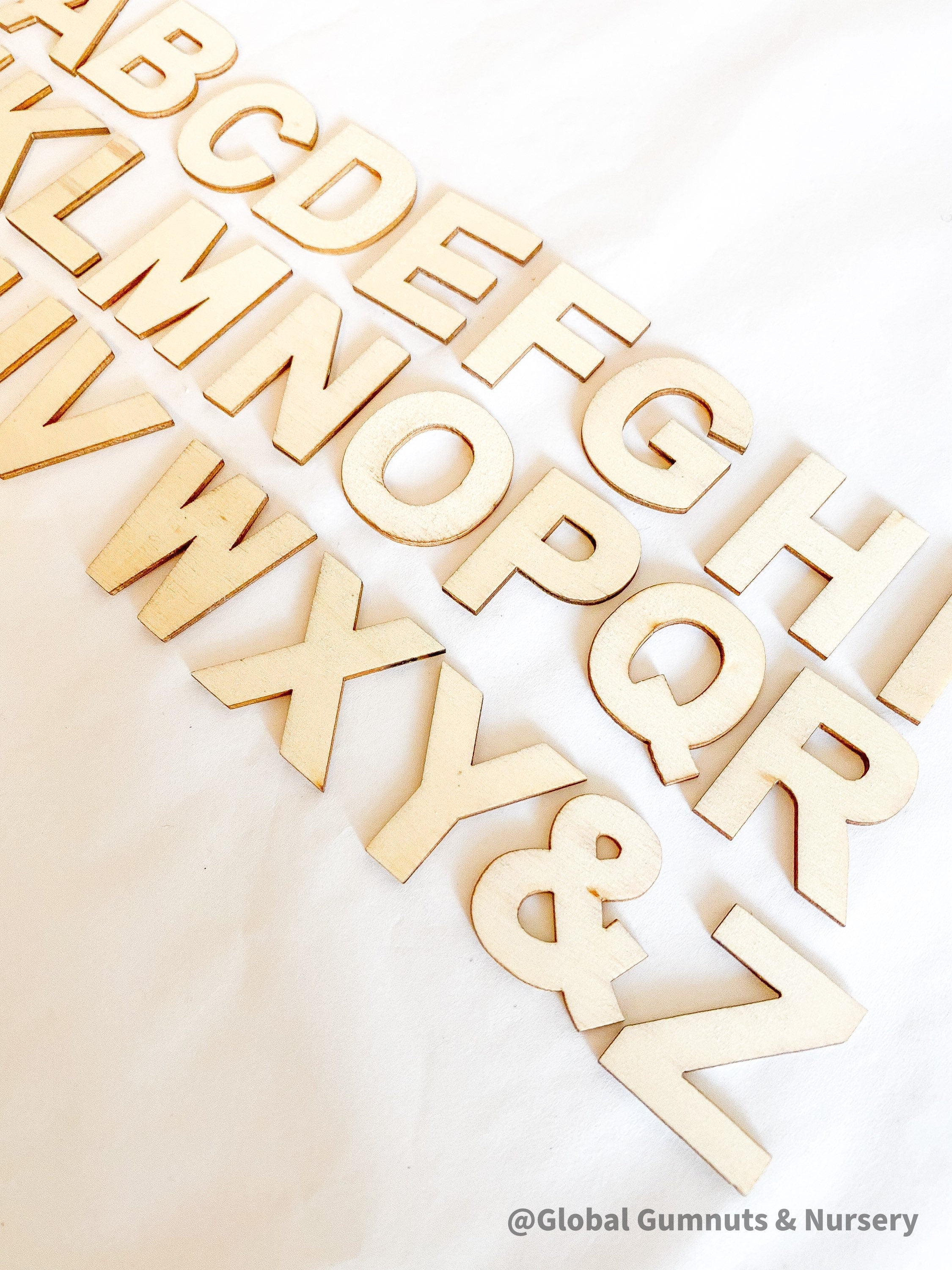 A-Z Wooden Alphabet Set: 26-piece wooden alphabet set for literacy and crafts.