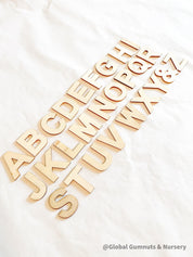 A-Z Wooden Alphabet Set: 26-piece wooden alphabet set for literacy and crafts.