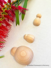 Plain handmade wooden beetles, perfect for creative play, bug-themed crafts, or natural exploration.
