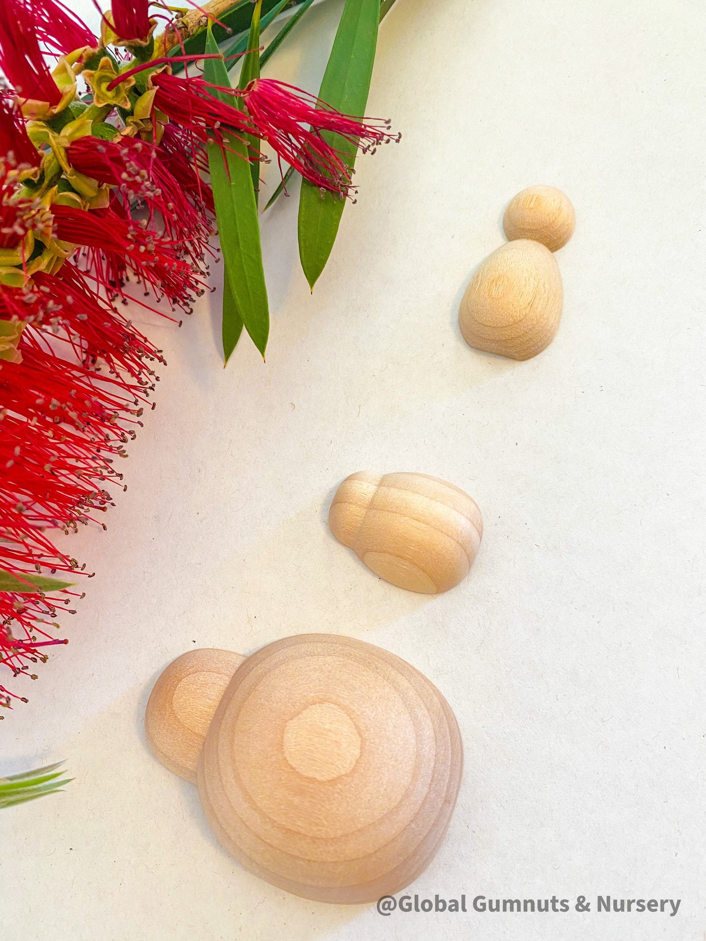 Plain handmade wooden beetles, perfect for creative play, bug-themed crafts, or natural exploration.
