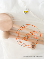 Mobile Arms Nursery Attachment: Wooden mobile hanger arms for cribs or nursery displays, designed to hang decorative items securely.