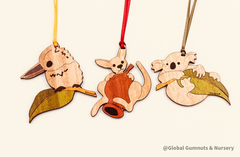 Gumnut kangaroo ornament, a charming Australian-themed decoration for home or gifts.