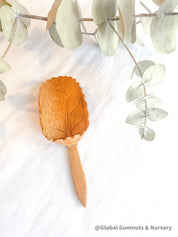 Natural Wood Leaf Spoon: Wooden scoop shaped like a leaf for sensory and craft play.