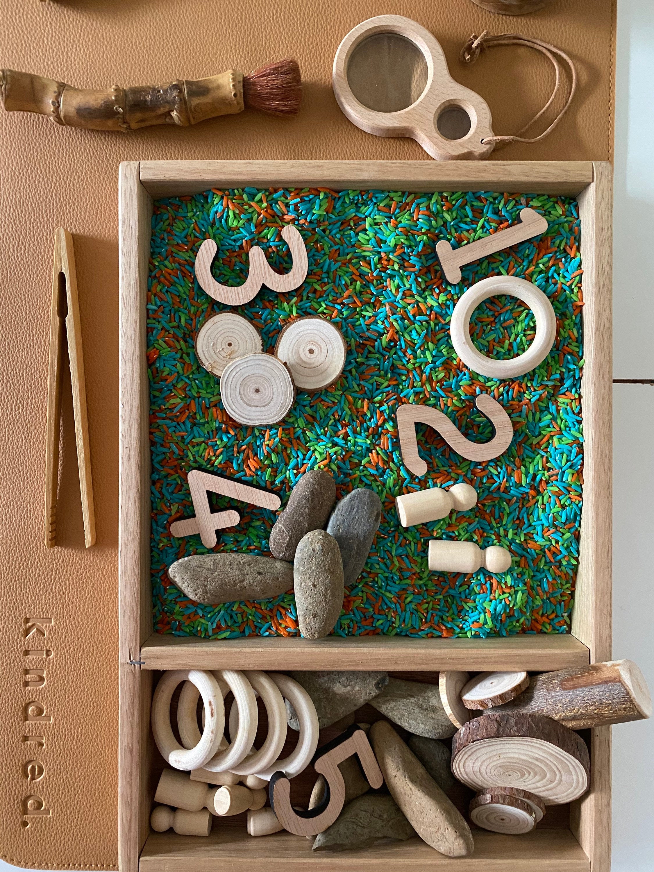 Chunky wooden numbers, 10-piece set for fun number learning, Montessori activities, or creative play.