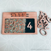 Chunky wooden numbers, 10-piece set for fun number learning, Montessori activities, or creative play.