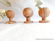 Handmade Wooden Forrest Trees: Set of six wooden Christmas trees for festive decor.