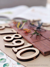 Chunky wooden numbers, 10-piece set for fun number learning, Montessori activities, or creative play.