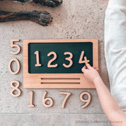 Chunky wooden numbers, 10-piece set for fun number learning, Montessori activities, or creative play.