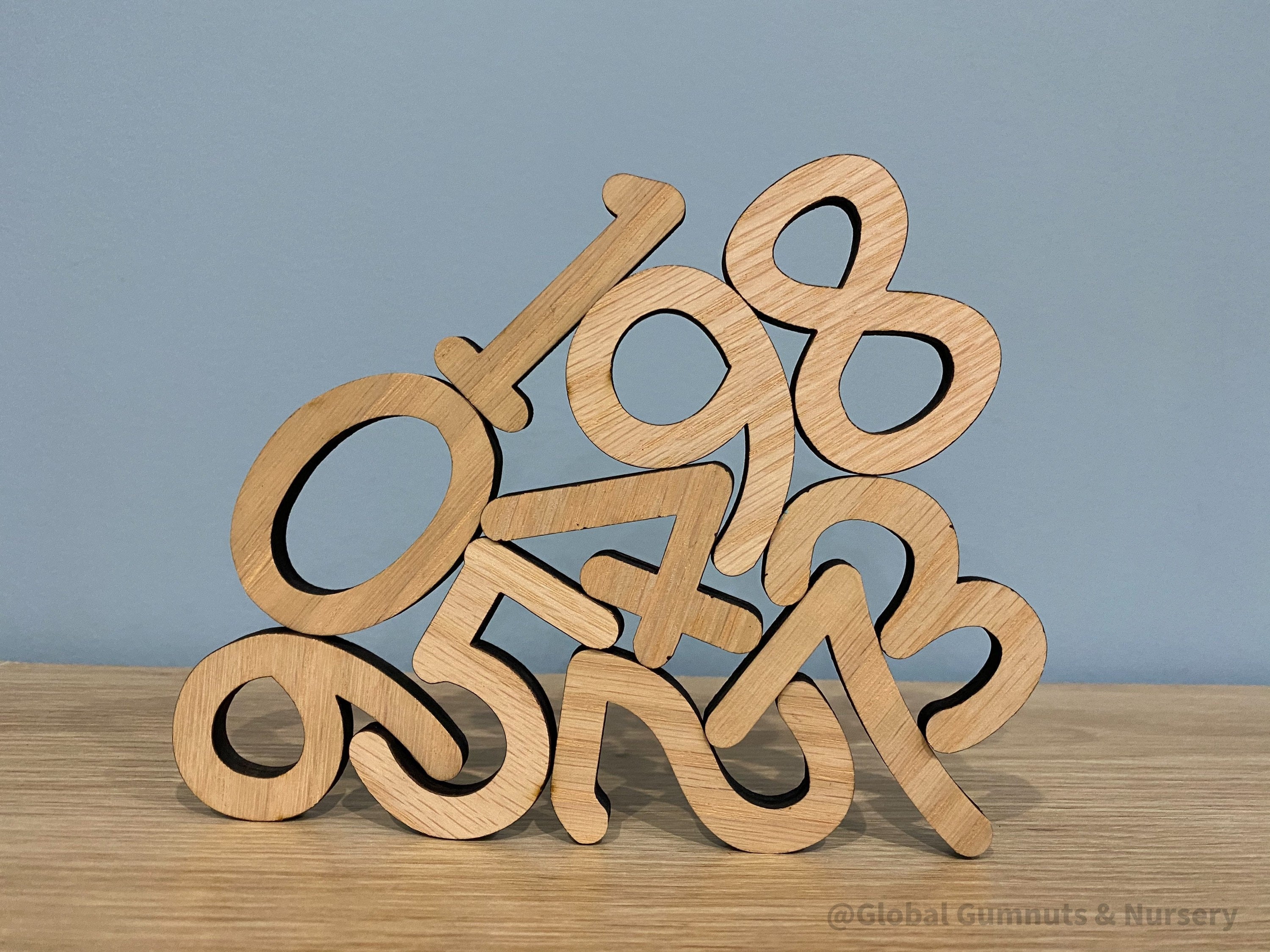 Chunky wooden numbers, 10-piece set for fun number learning, Montessori activities, or creative play.