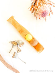 Long Spoon Scoop: Natural wooden long-handled spoon for sensory use.