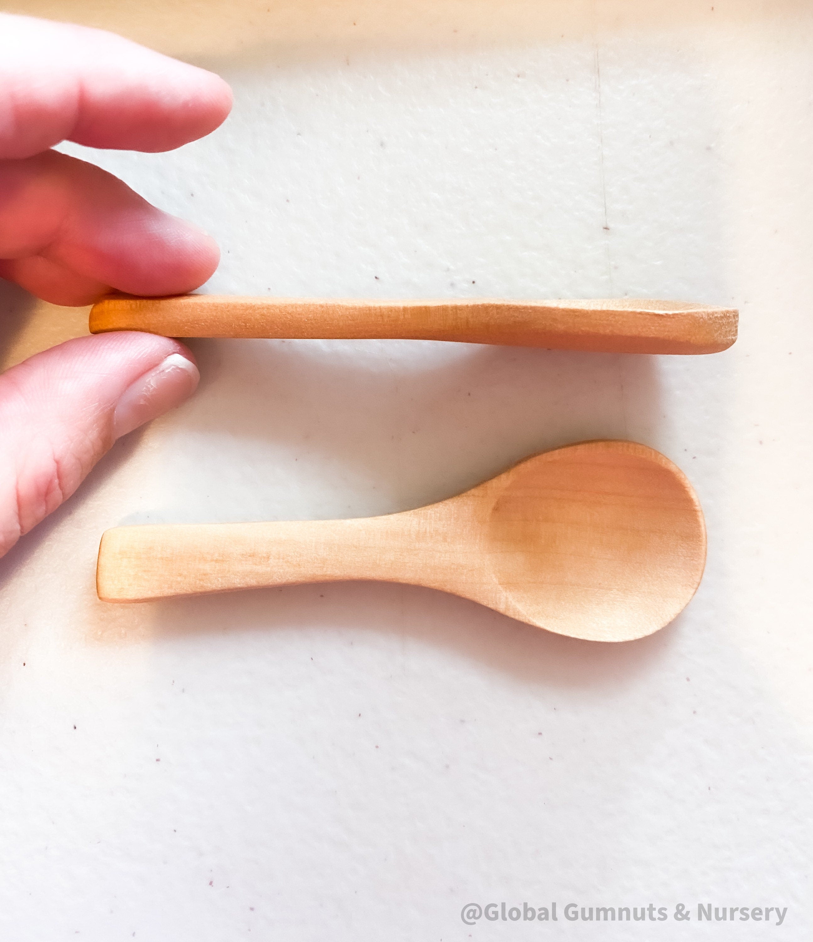 Teaspoon Scoops: Small wooden scoops for sensory play or kitchen use.