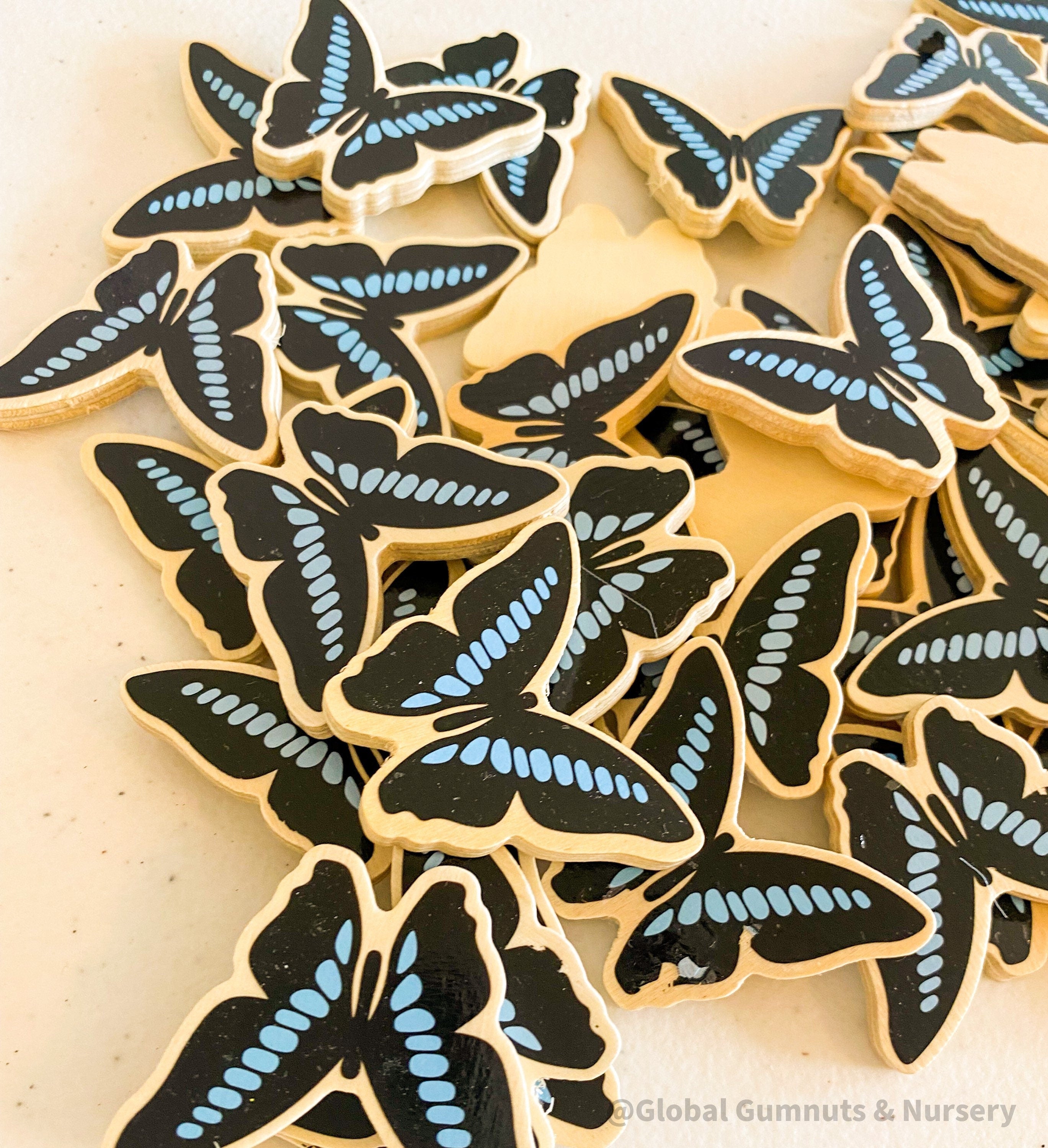 Colourful Wooden Butterflies: Five vibrant butterflies for play or decor.