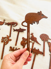 Wooden Shadow Puppets Set: Animal-themed puppets for imaginative storytelling.