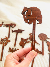 Wooden Shadow Puppets Set: Animal-themed puppets for imaginative storytelling.
