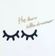 Sleepy eyes decor, a whimsical touch for nursery or kids' rooms.