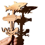 Set of 5 or 10 Australian animal wooden puppets, featuring emu, koala, kangaroo, and more. Ideal for storytelling and imaginative play.
