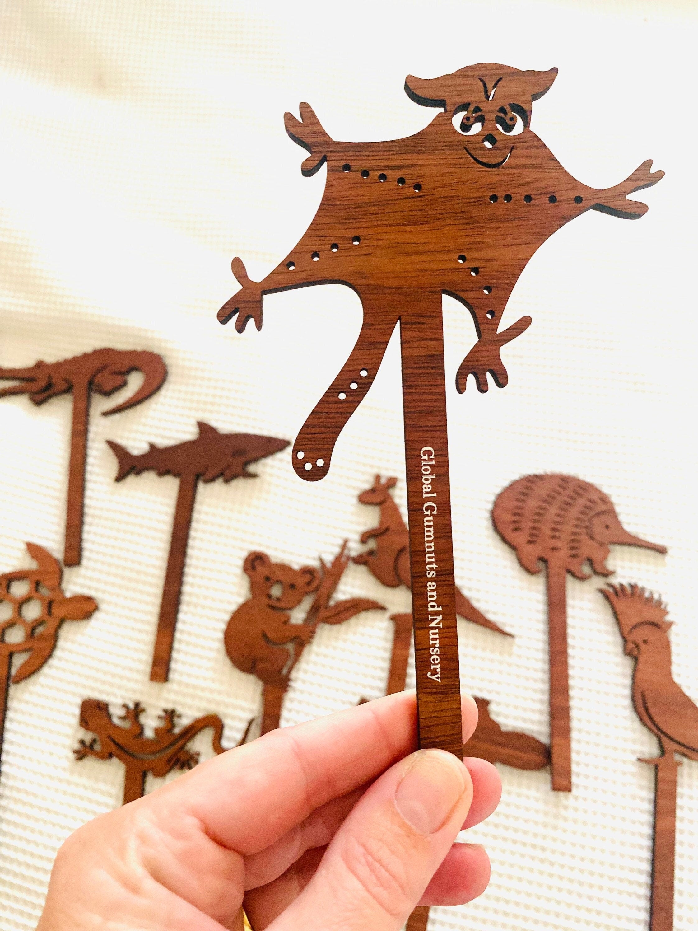 Wooden Shadow Puppets Set: Animal-themed puppets for imaginative storytelling.