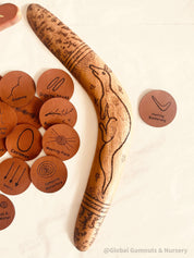 Indigenous Symbols Set: Faux leather symbols for NAIDOC Week educational activities.