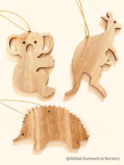 Australian animal Christmas ornaments, available as a set of 3 or individually. Handcrafted for a festive touch.