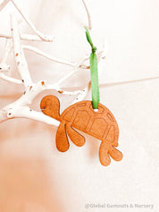 Turtle Australian Christmas Ornament: Handcrafted wooden turtle ornament for Christmas decor, celebrating native Australian wildlife.