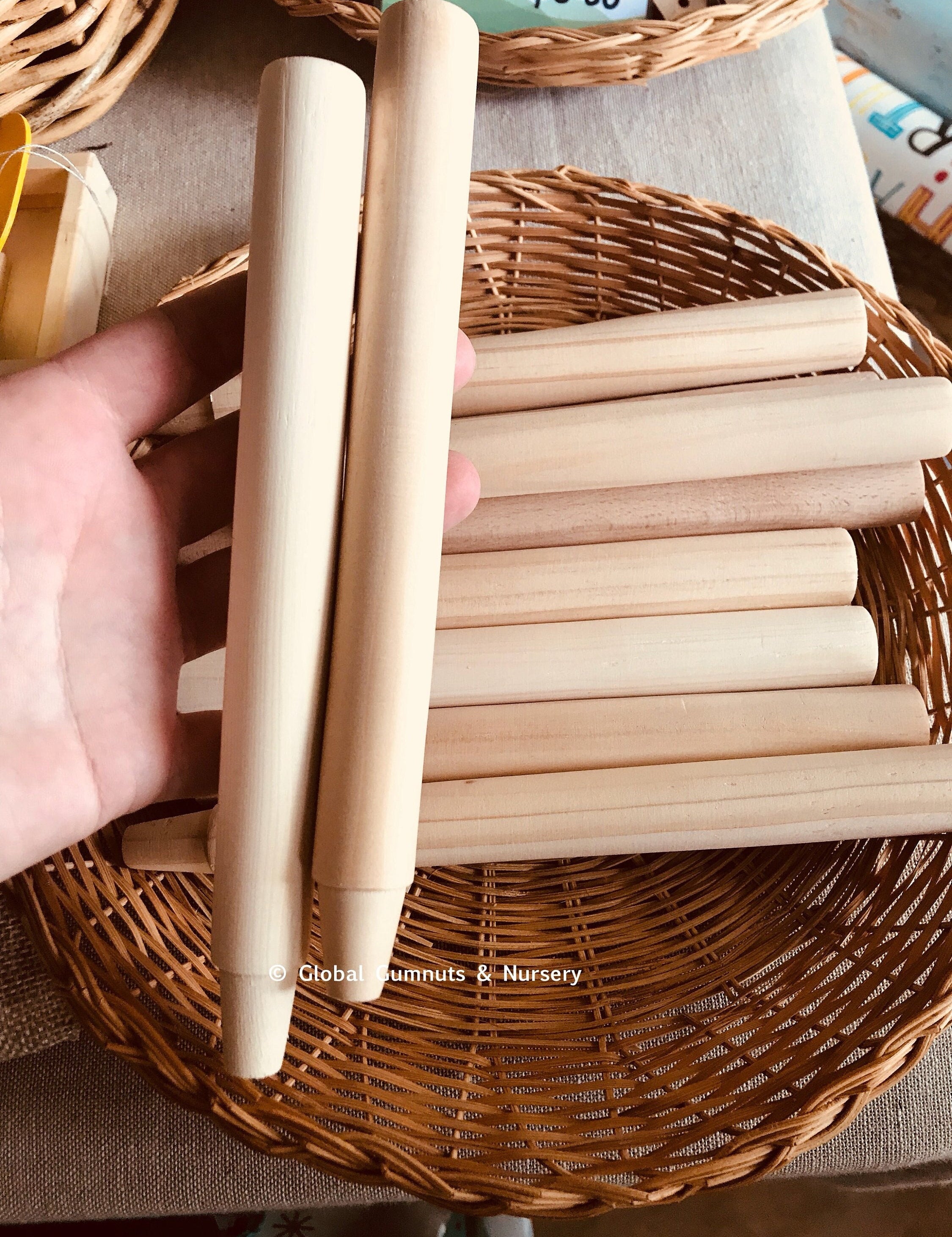 Handcrafted Wooden Crayons: Unique, natural crayons made from wood.