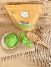 Green Sensory Rice: 200 or 400 grams of vibrant green sensory rice for play.