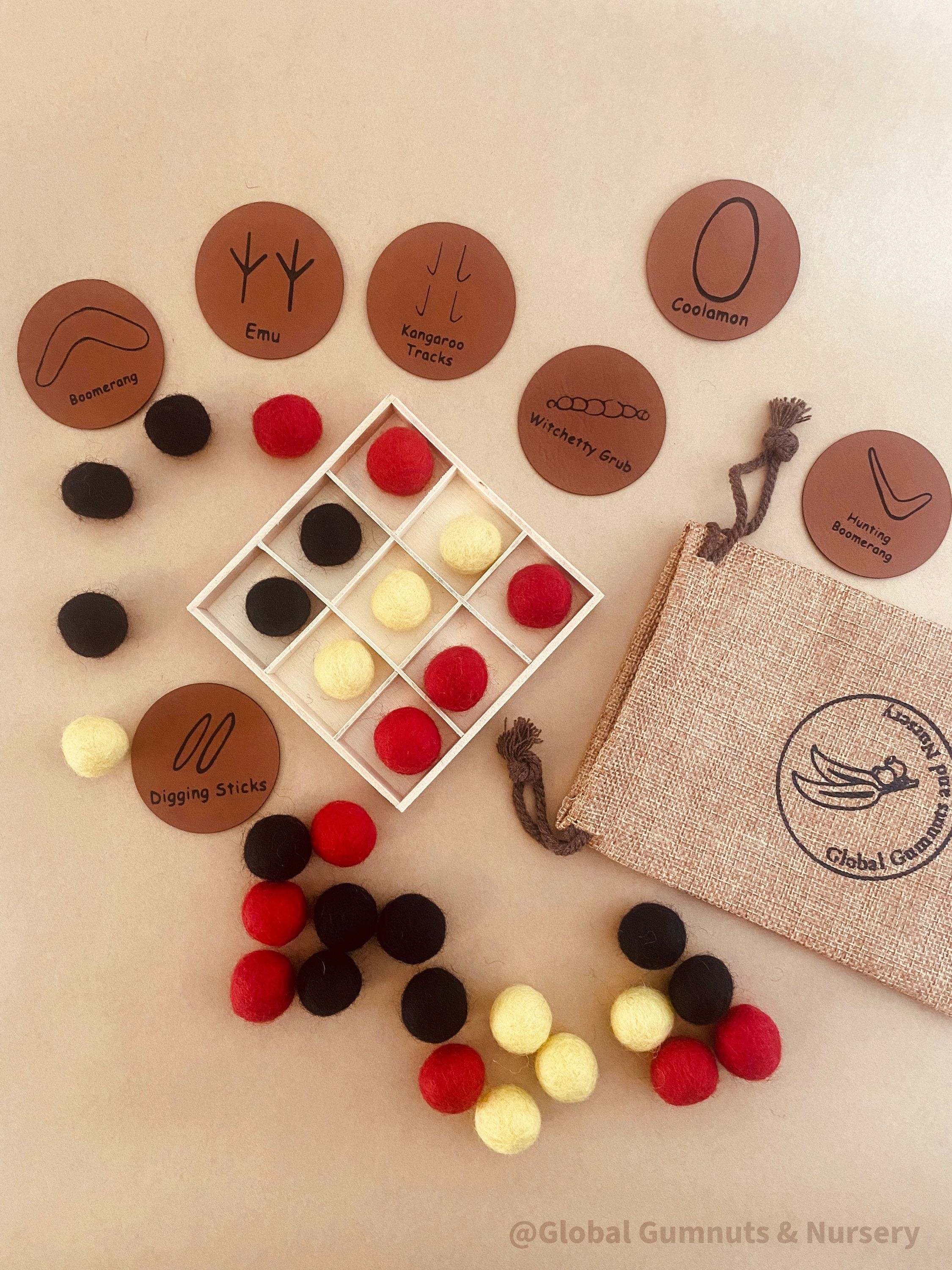 Aboriginal Naughts + Crosses Set: NAIDOC Week-themed educational play game.