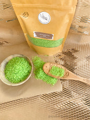 Green Sensory Rice: 200 or 400 grams of vibrant green sensory rice for play.