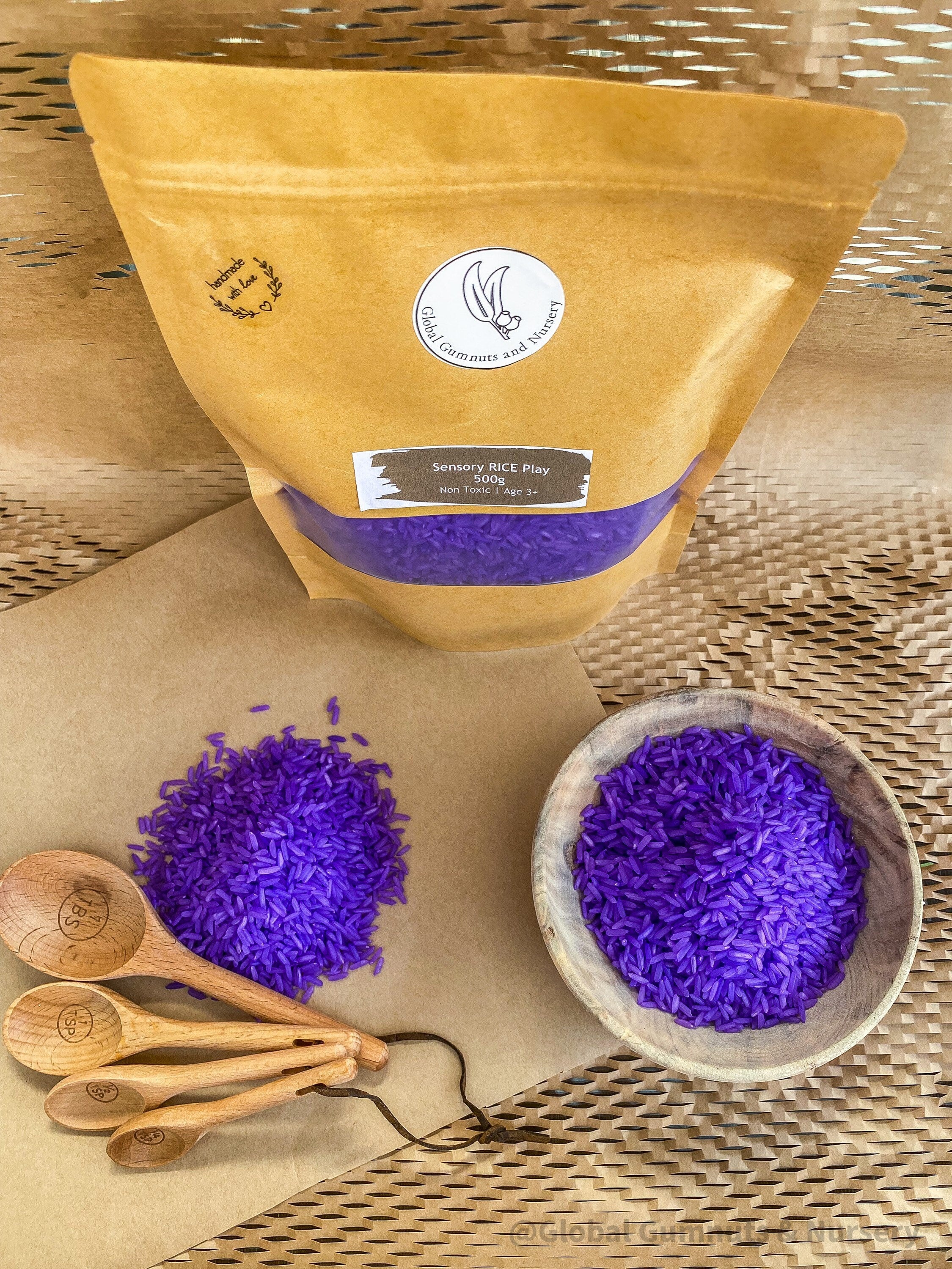 INDIGO Vibrant Sensory Rice: Indigo sensory rice, perfect for tactile play, available in 200 or 400 grams.