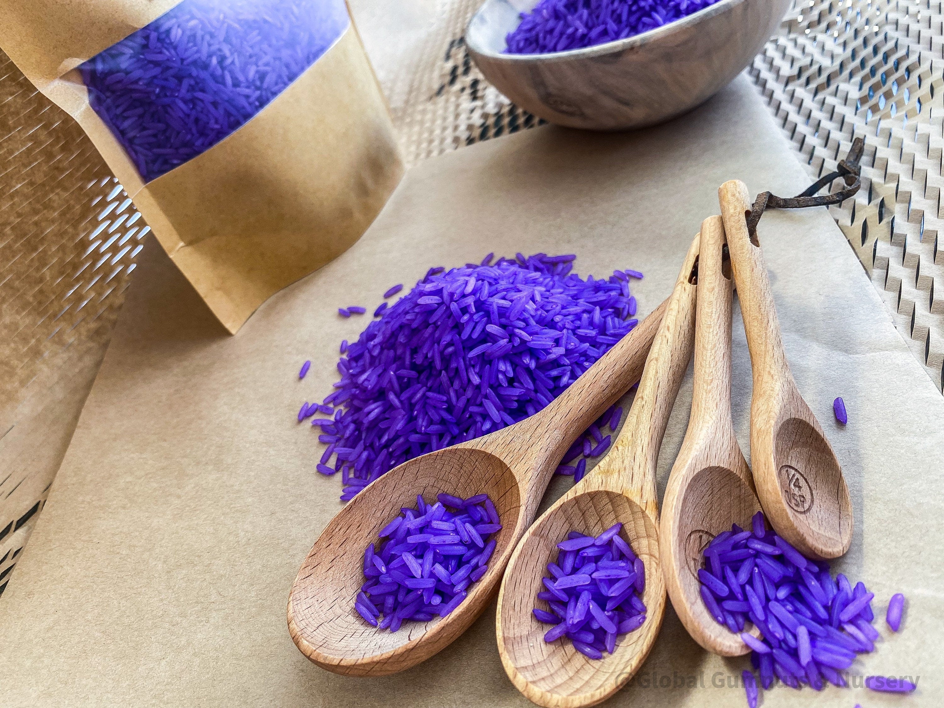 INDIGO Vibrant Sensory Rice: Indigo sensory rice, perfect for tactile play, available in 200 or 400 grams.