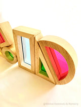 Bloques de vista de formas coloridas