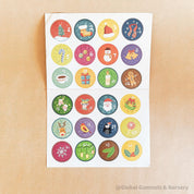 1-24 Printed Gloss Stickers: Set of 24 numbered stickers for DIY Advent calendars.