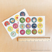1-24 Printed Gloss Stickers: Set of 24 numbered stickers for DIY Advent calendars.