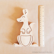 Kangaroo shelfie decor piece, handcrafted with an Australian animal theme.
