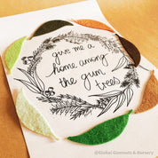 A4-sized "A Home Among the Gumtrees" decor print, perfect for Australian-inspired wall art or nostalgic home accents.
