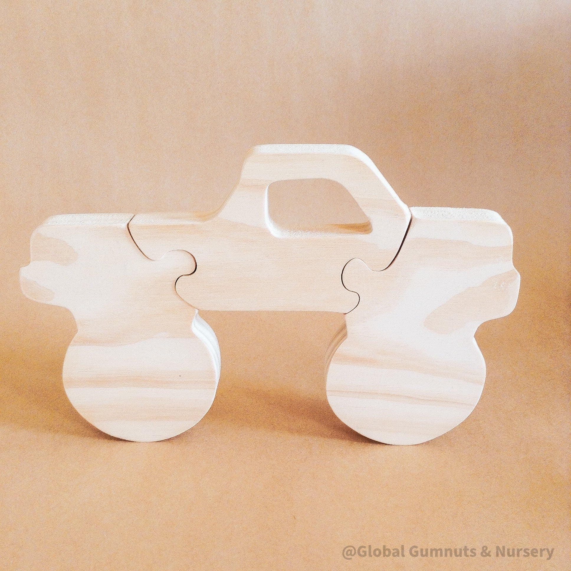 Monster Truck Puzzle – Handmade in Australia: A sturdy wooden monster truck puzzle for kids who love vehicle-themed play.