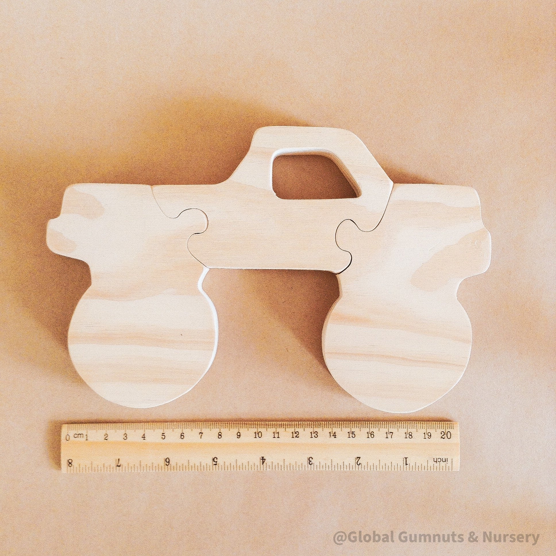 Monster Truck Puzzle – Handmade in Australia: A sturdy wooden monster truck puzzle for kids who love vehicle-themed play.