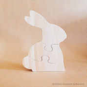 Rabbit Puzzle – Easter Celebration Table Piece: Two-eared rabbit puzzle, perfect for Easter decor or as a playful tabletop item.