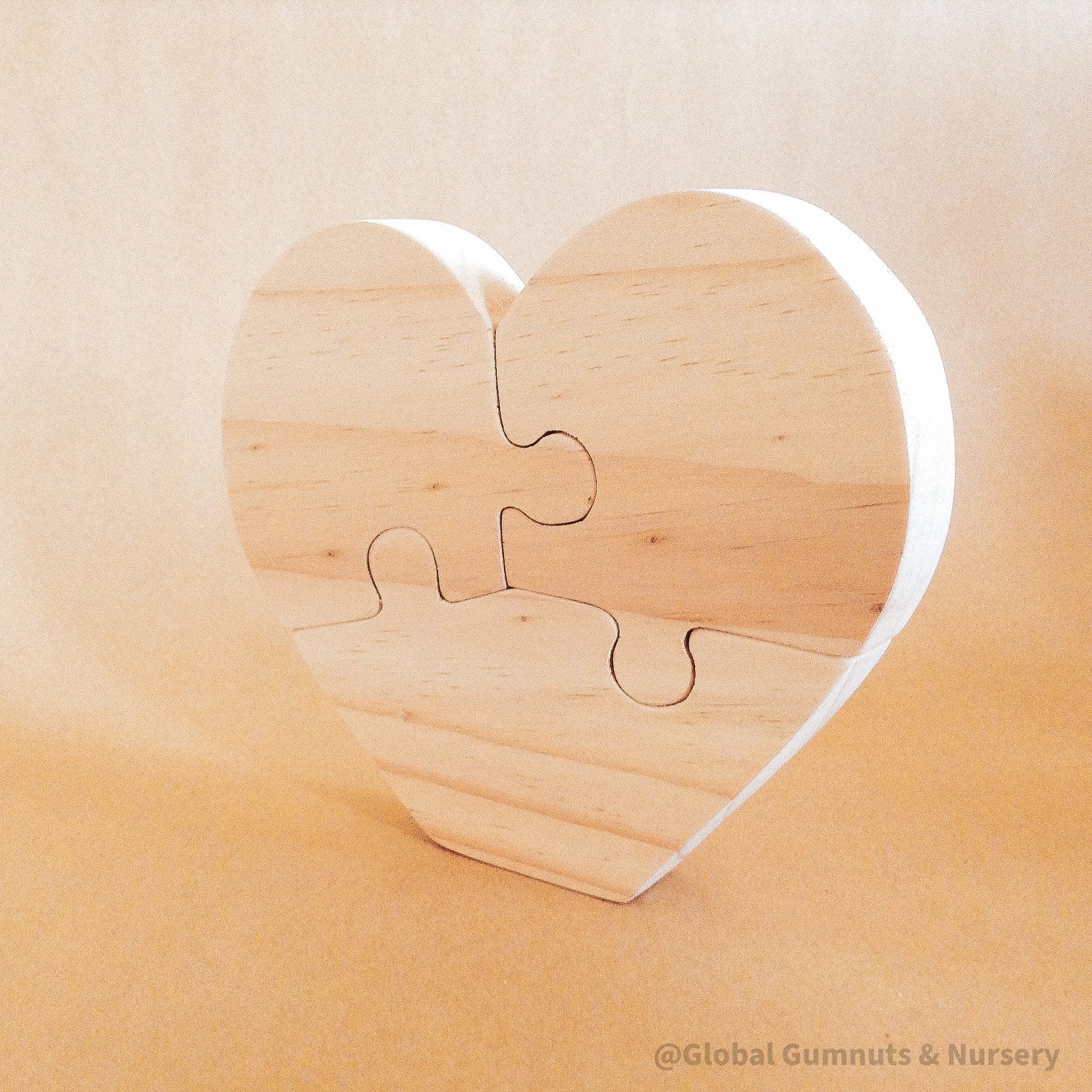 Wooden Heart Jigsaw Puzzle – I Love You!: Heart-shaped wooden jigsaw puzzle, perfect for gifting or early learning play.