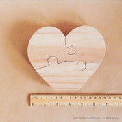 Wooden Heart Jigsaw Puzzle – I Love You!: Heart-shaped wooden jigsaw puzzle, perfect for gifting or early learning play.