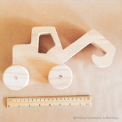Digger Push Pull Toy – Handmade Wood Truck: Wooden digger toy, ideal for pretend play, vehicle-themed fun, or gifts.