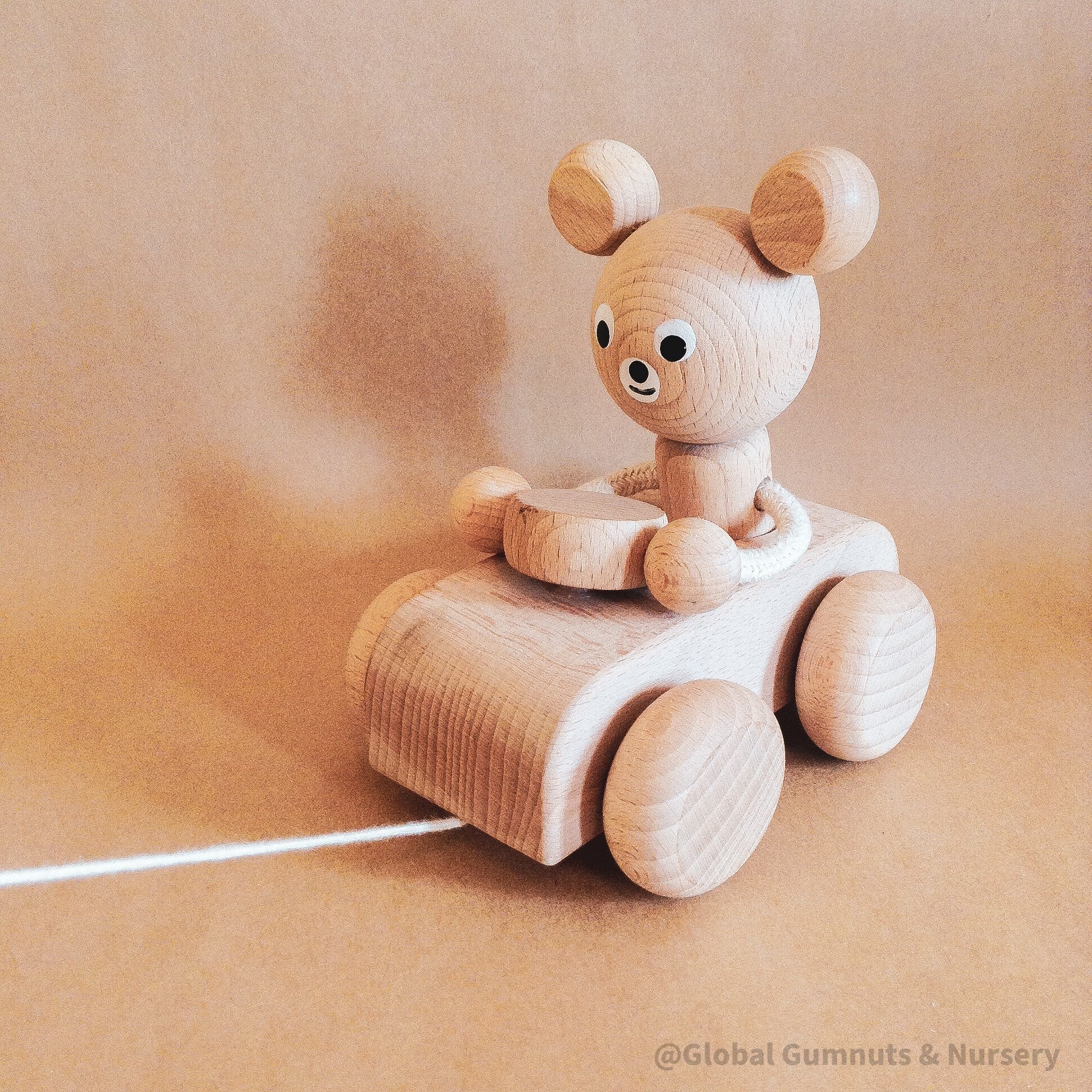 Whimsical wooden push-pull toy, handcrafted and eco-friendly fun for kids.