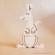 Kangaroo shelfie decor piece, handcrafted with an Australian animal theme.
