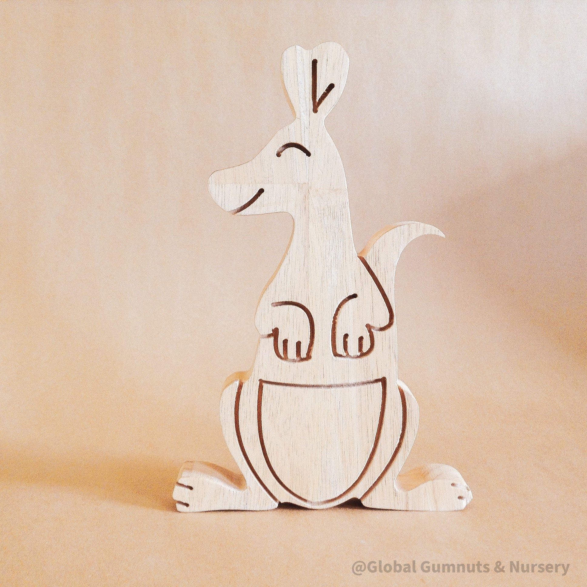 Kangaroo shelfie decor piece, handcrafted with an Australian animal theme.
